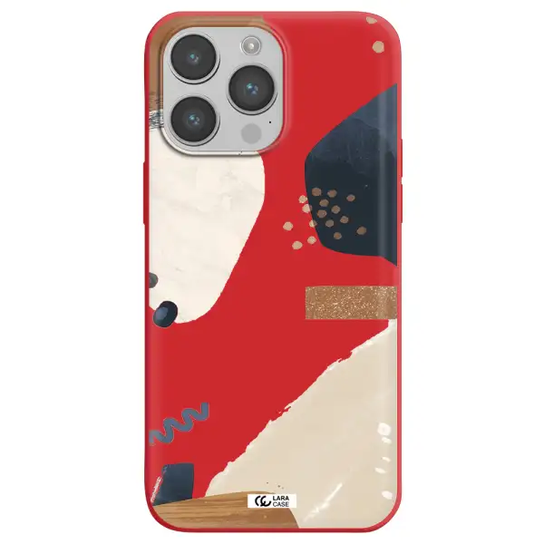 Abstract Design Apple iPhone 14 pro Silicone Imperial Red Case