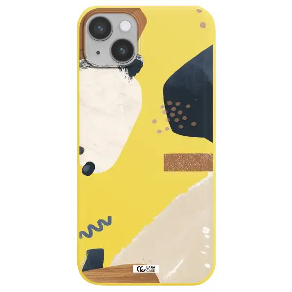 Abstract Design Apple iPhone 14 Silicone canary yellow Case
