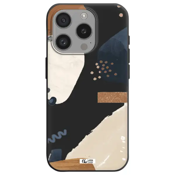 Abstract Design Apple Iphone 15 Pro Silicone Black Case