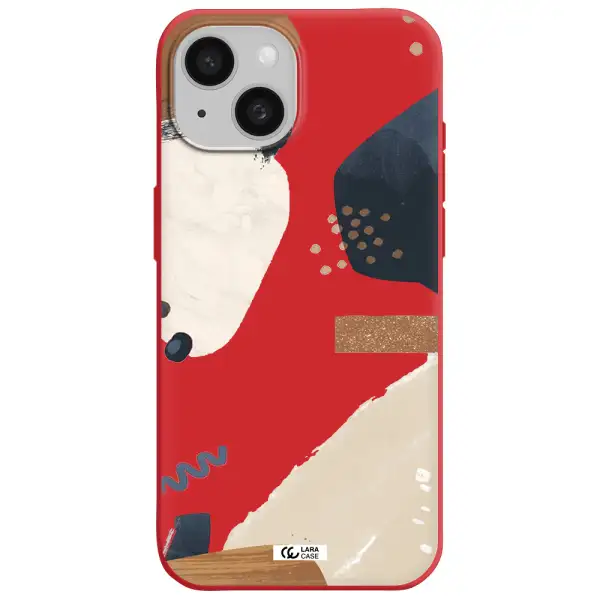 Abstract Design Apple Iphone 15 Silicone Imperial Red Case