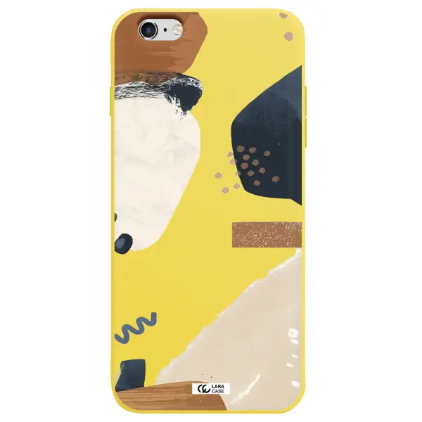 Abstract Design Apple iPhone 6 plus Silicone canary yellow Case