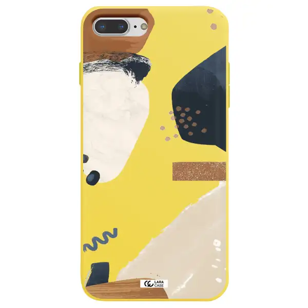 Abstract Design Apple iPhone 8 plus Silicone canary yellow Case