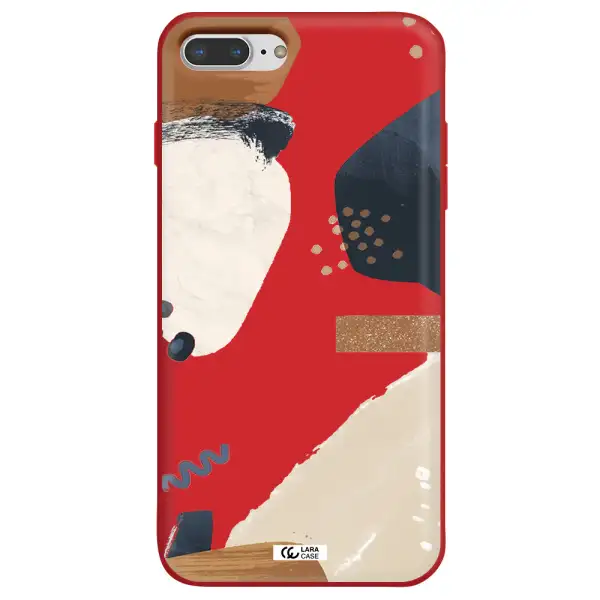 Abstract Design Apple iPhone 8 plus Silicone Imperial Red Case