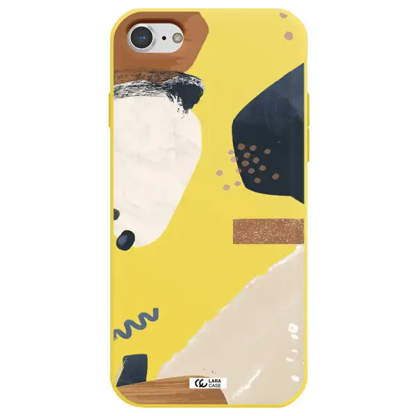 Abstract Design Apple iPhone 8 Silicone canary yellow Case