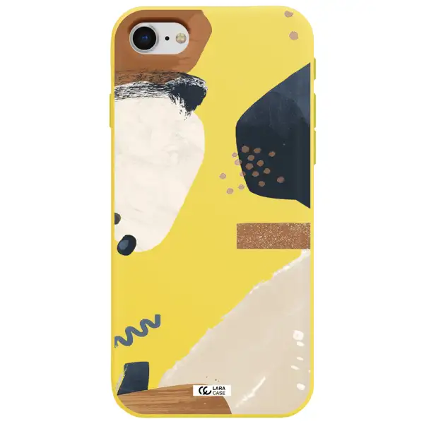 Abstract Design Apple iPhone se 2020 Silicone canary yellow Case