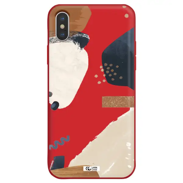 Abstract Design Apple iPhone XS max Silicone Imperial Red Case
