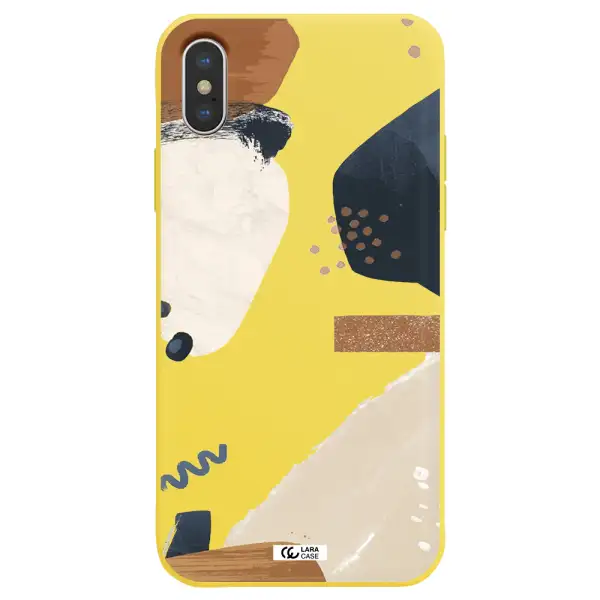 Abstract Design Apple iPhone XS Silicone canary yellow Case