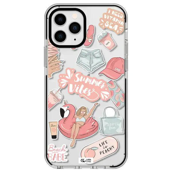 Summer Vibes Sticker Apple iPhone 11 pro impact black border Case