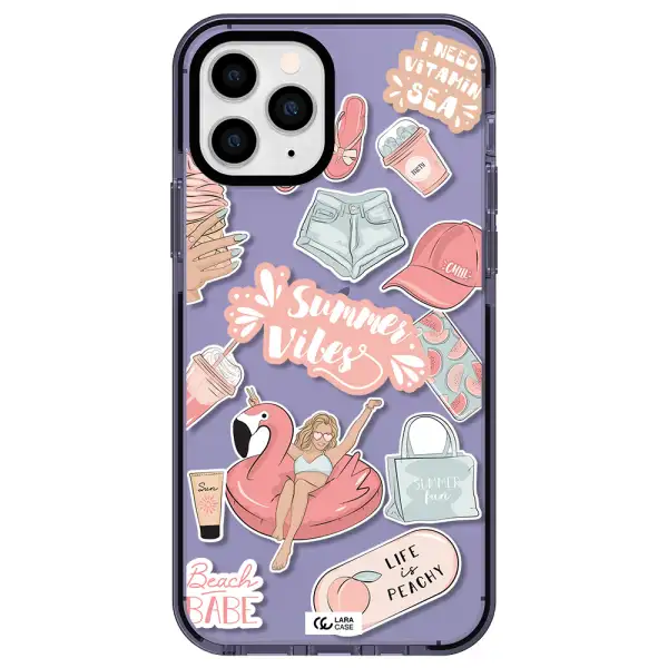 Summer Vibes Sticker Apple iPhone 11 pro impact Lilac Case