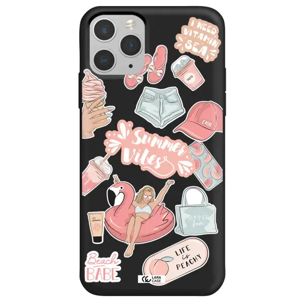 Summer Vibes Sticker Apple iPhone 11 pro Silicone black Case
