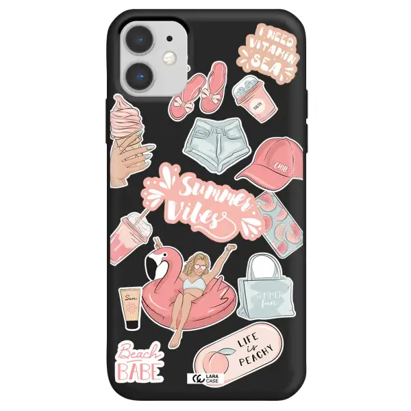 Summer Vibes Sticker Apple iPhone 11 Silicone black Case