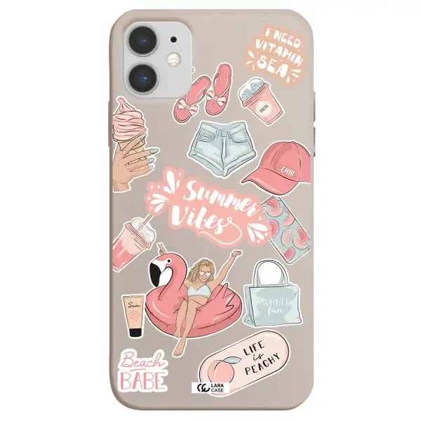Summer Vibes Sticker Apple iPhone 11 Silicone Stone Case