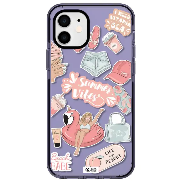 Summer Vibes Sticker Apple iPhone 12 impact Lilac Case