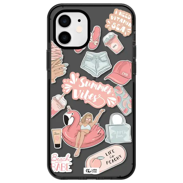 Summer Vibes Sticker Apple iPhone 12 impact Smoke Black Case