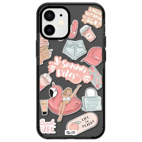 Summer Vibes Sticker Apple iPhone 12 mini impact Smoke Black Case