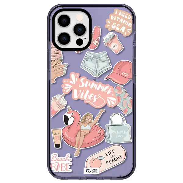 Summer Vibes Sticker Apple iPhone 12 pro impact Lilac Case