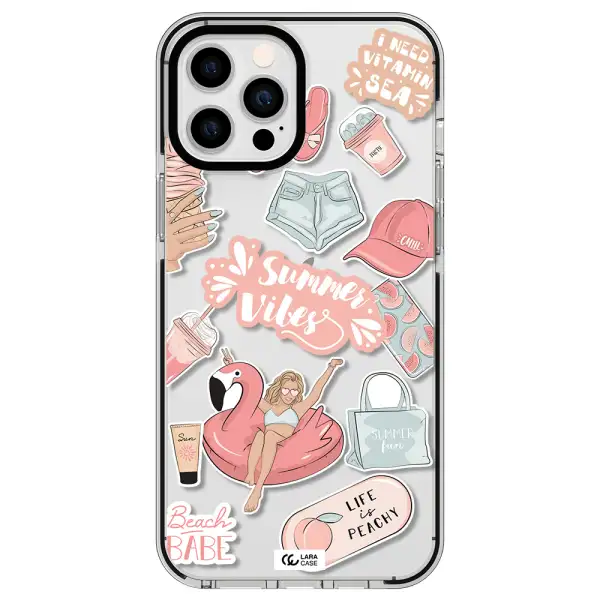 Summer Vibes Sticker Apple iPhone 12 pro max impact black border Case