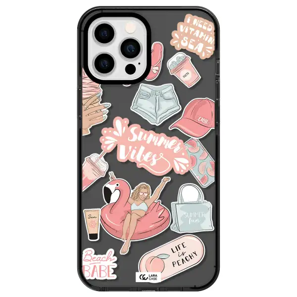 Summer Vibes Sticker Apple iPhone 12 pro max impact Smoke Black Case