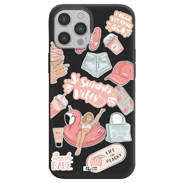 Summer Vibes Sticker Apple iPhone 12 pro Silicone black Case