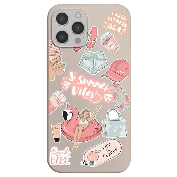 Summer Vibes Sticker Apple iPhone 12 pro Silicone Stone Case