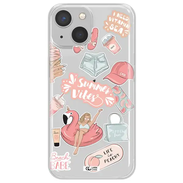 Summer Vibes Sticker Apple iPhone 13 Clear TPU Case