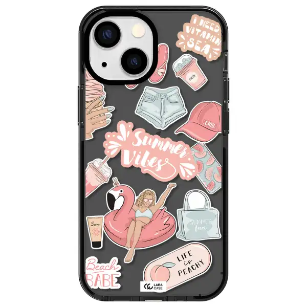 Summer Vibes Sticker Apple iPhone 13 mini impact Smoke Black Case