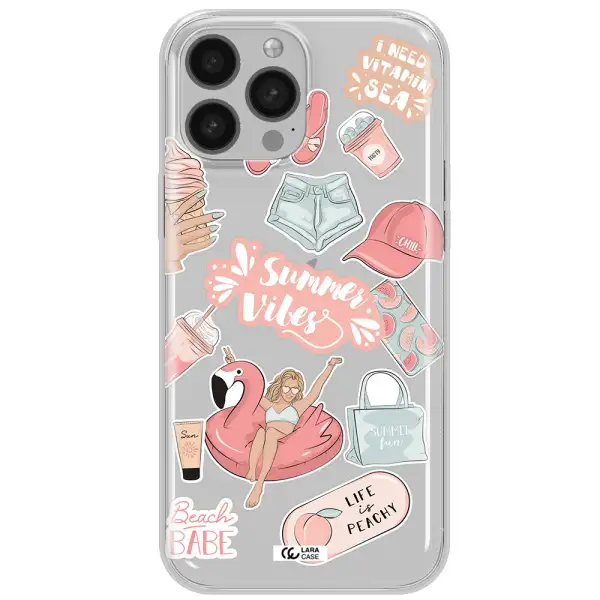 Summer Vibes Sticker Apple iPhone 13 Pro Max Clear TPU Case