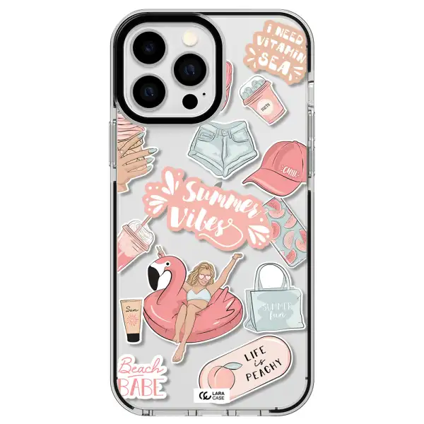 Summer Vibes Sticker Apple iPhone 13 Pro Max impact black border Case