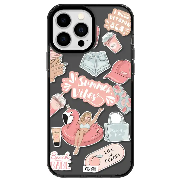 Summer Vibes Sticker Apple iPhone 13 Pro Max impact Smoke Black Case