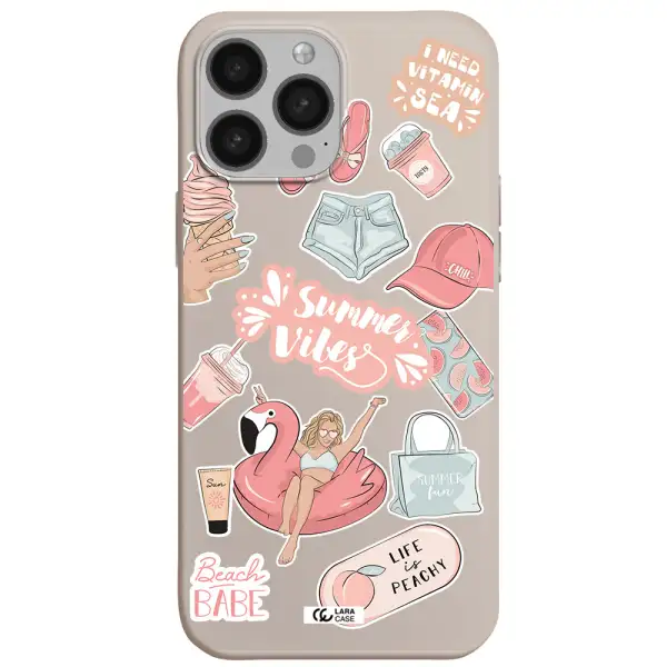 Summer Vibes Sticker Apple iPhone 13 Pro Max Silicone Stone Case