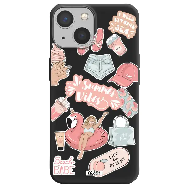 Summer Vibes Sticker Apple iPhone 13 Silicone black Case