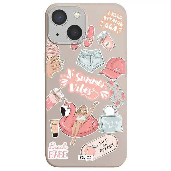 Summer Vibes Sticker Apple iPhone 13 Silicone Stone Case