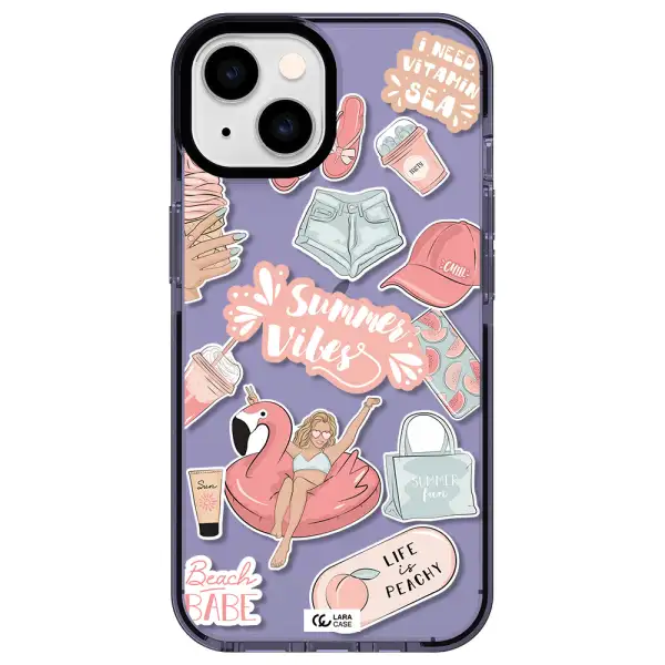 Summer Vibes Sticker Apple iPhone 14 impact Lilac Case