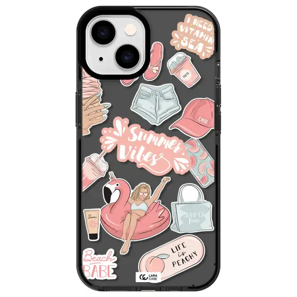 Summer Vibes Sticker Apple iPhone 14 impact Smoke Black Case