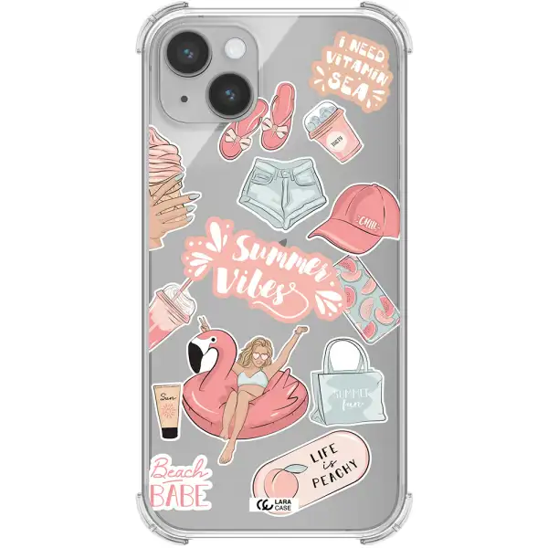 Summer Vibes Sticker Apple iPhone 14 plus Clear PC Case