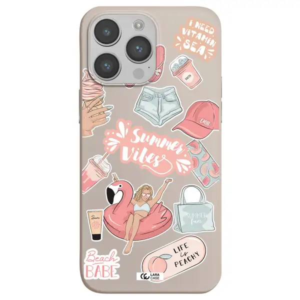 Summer Vibes Sticker Apple iPhone 14 pro max Silicone Stone Case