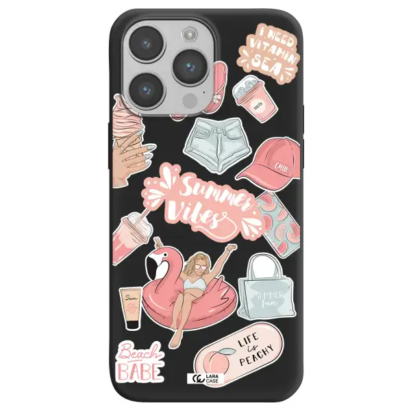 Summer Vibes Sticker Apple iPhone 14 pro Silicone black Case