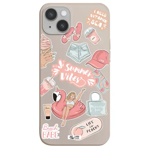 Summer Vibes Sticker Apple iPhone 14 Silicone Stone Case