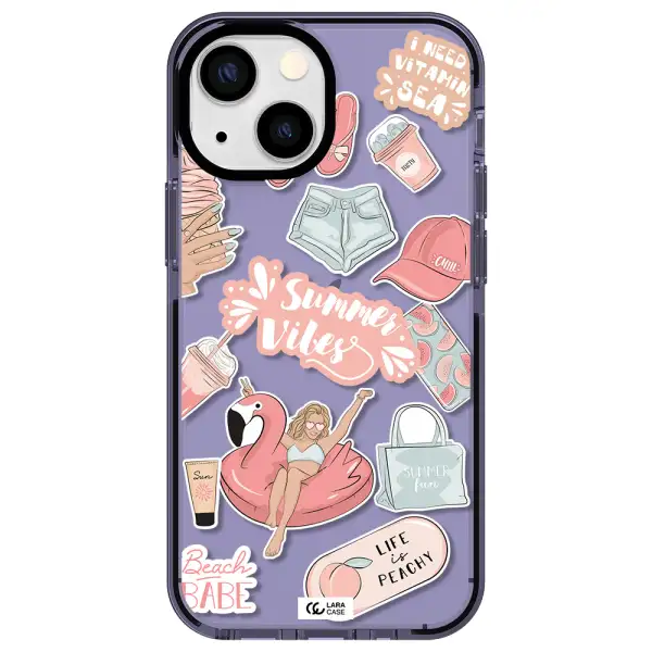 Summer Vibes Sticker Apple iPhone 15 impact Lilac Case