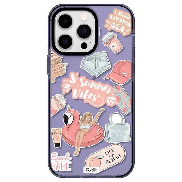 Summer Vibes Sticker Apple iPhone 15 Pro impact Lilac Case