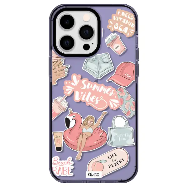 Summer Vibes Sticker Apple iPhone 15 Pro Max impact Lilac Case