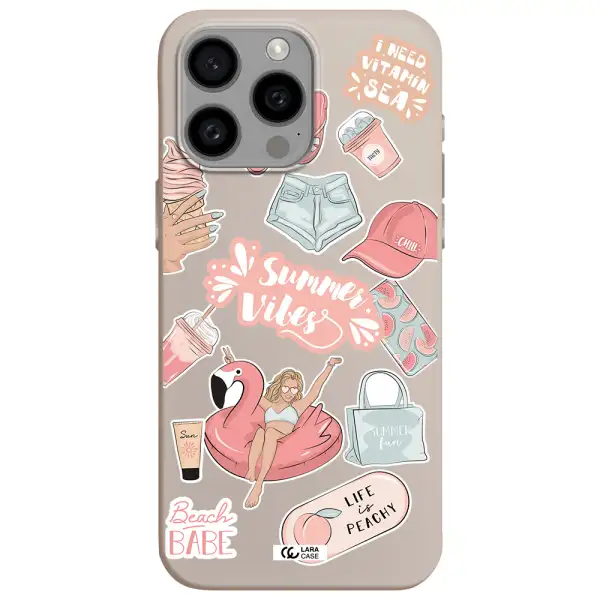 Summer Vibes Sticker Apple Iphone 15 Pro max Silicone Stone Case