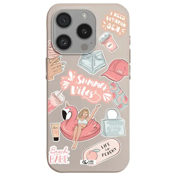 Summer Vibes Sticker Apple Iphone 15 Pro Silicone Stone Case