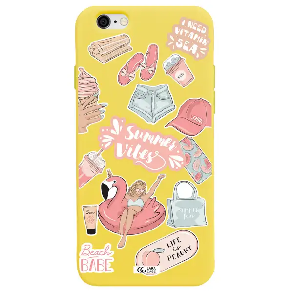 Summer Vibes Sticker Apple iPhone 6 Silicone canary yellow Case