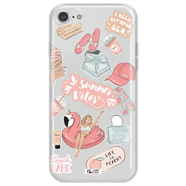 Summer Vibes Sticker Apple iPhone 7 Clear TPU Case