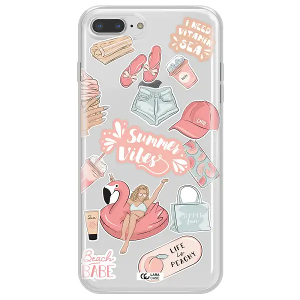 Summer Vibes Sticker Apple iPhone 7 plus Clear TPU Case
