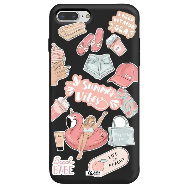 Summer Vibes Sticker Apple iPhone 7 plus Silicone black Case
