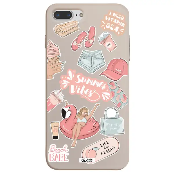Summer Vibes Sticker Apple iPhone 7 plus Silicone Stone Case