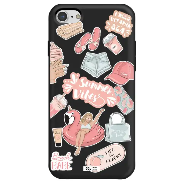 Summer Vibes Sticker Apple iPhone 7 Silicone black Case