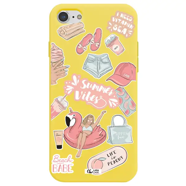 Summer Vibes Sticker Apple iPhone 7 Silicone canary yellow Case
